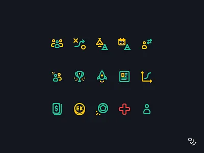 EK Icon Set app creative design icon icons illustration mark minimal mobile product symbol ui vector