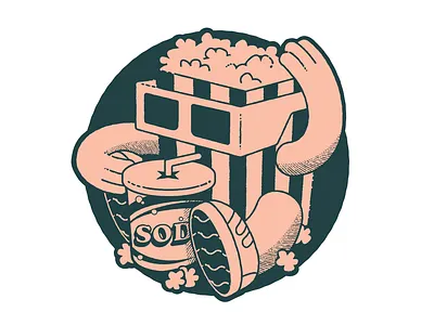 Popcorn Boi character cinema doodle film food food and drink illustration movies popcorn retro simple sketch soda vector