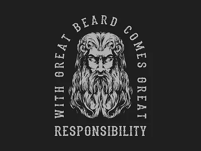 Viking Beard Design akhzart badge band beard brand celtic clothing design god graphic design illustration logo merch norse odin simple typography vector viking