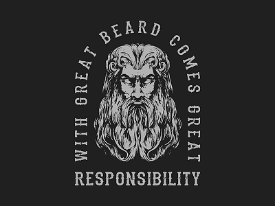 Viking Beard Design akhzart badge band beard brand celtic clothing design god graphic design illustration logo merch norse odin simple typography vector viking