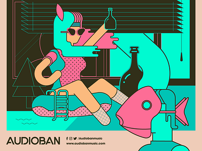 Audioban Haziran first draft artwork audioban burak beceren calendar character design design doodle drawing event flat flyer girl graphic design illustration june music program sketch typography vector