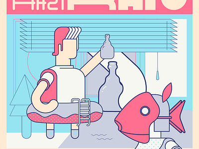 Audioban June alt color artwork audioban bored at home burak beceren calendar character design design doodle drawing event flat flyer graphic design illustration june music program sketch typography vector