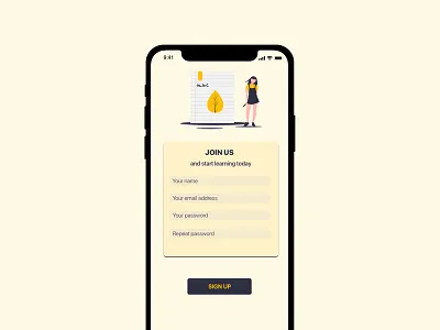 Daily UI 001: Sign Up app branding dailyui dailyui001 design ios mobileapp mobileappdesign productdesign typography ui uidesign ux uxdesign