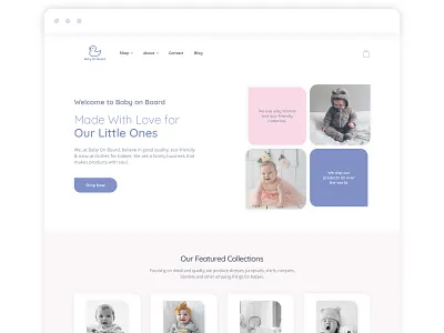'Baby on Board' eCommerce site (alternative version) babies baby baby clothes ecommerce ecommerce design ecommerce shop fashion online shop online shopping online store shopify shopify design web design webdesign website