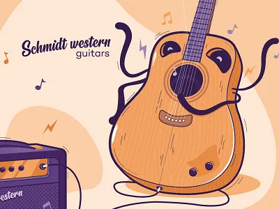 Illustration assignment djo guitar illustration product schmidt