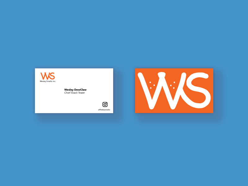 Wesley snacks business card design dog art dog business dog food dogs illustrator logo vector