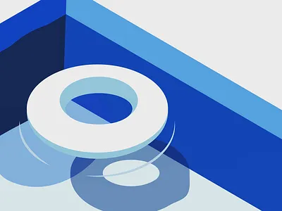 Pool blue circle clean dribbble geometric modern pool relax simple summer white