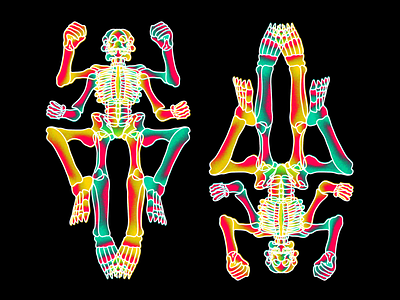 “Can’t sit still” applepencil design grain shading halftone illustration ipad procreate skeleton symmetry truegrittexturesupply