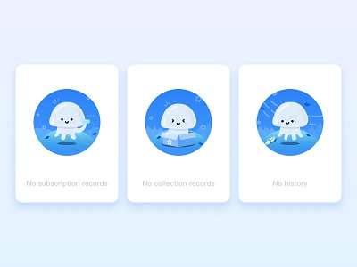 Empty State app blue collection design empty illustration jellyfish no record timer ui