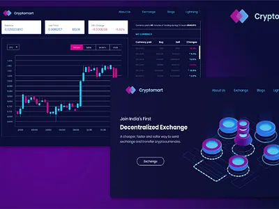 Cryptomart UI design crypto cryptocurrency exchange landing page ui design user interface web design website