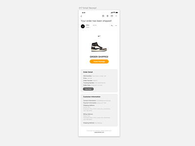 Daily UI 017_Email Receipt app design ui ux