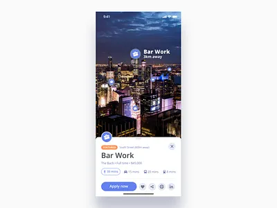 Location-based Job Board Concept - Part 1 - AR Mode applemaps ar augmented reality cards design googlemaps interaction ios iphonex job location mapbox maps recruiter ui unsplash ux virtual reality vr work