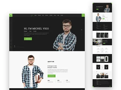 Personal Portfolio Template blog coverletter homepage kit landingpage onepage personal portfolio psd resume resume cv sketch trend trendy ui uikits ux uxdesign webdesign xd