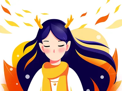 Deer Girl design icon illustration