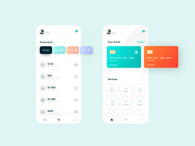 Mobile Bank - Application account accounting app bank bank app clean app color crm design expense finance gradient icon light minimal mobile money transaction ui ux