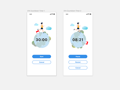Daily UI 014_Countdown Timer app design illustration ui ux