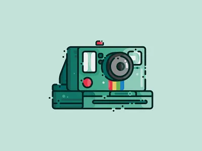 Polaroid adobe illustrator camera camera icon design illustration material minimal onestep polaroid sticker