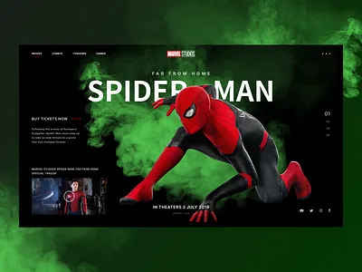 Spider—man: far from home app avengers avengersendgame buy design endgame far from home figma flat icon marvel mysterio parker scetch spiderman ticket ui ux web web design