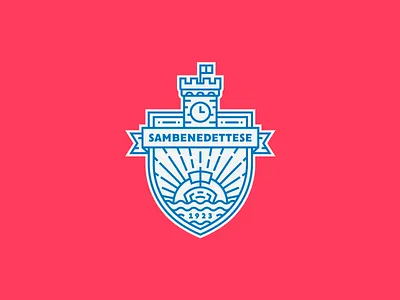 Sambenedettese Crest badge badge design branding design football graphicdesign icon illustration illustrator italy line lineart logo outline ship soccer sun tower vector