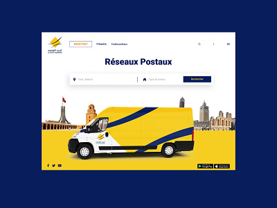 Tunisian Post Website Redesign design figma interface photoshop post redesign concept service tunisia ui uxui webdesign