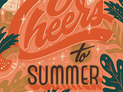 Lettered Libations Summer Edition cocktails drinks hand lettering illustration lettering retro vintage