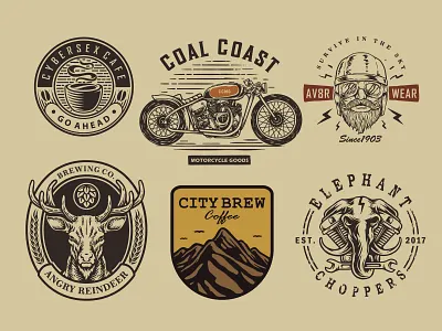 Retro Design Concept branding graphic designer illustrator motorcycle art retro badge retro design rustic design tshirt design vintage vintage badge vintage logo