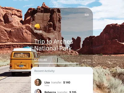 Road Trip app app design blue california camper van design guide design system friends icon inspiration minimal mobile mountain roadmap roadtrip sun travel app ui cards ux web design