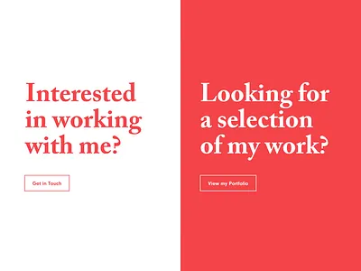 Split screen about personal site portfolio