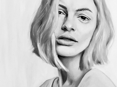 White Haze art ascetic design drawing fine art illustration monochromatic oil painting painting portrait