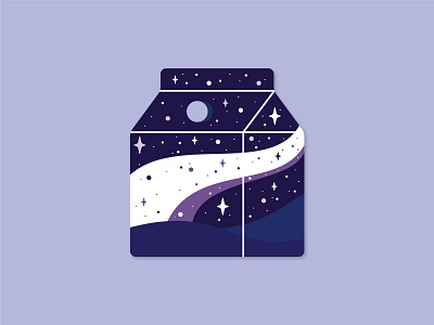 Milky Way Sticker carton dairy galaxy milk milky way solar system space sticker