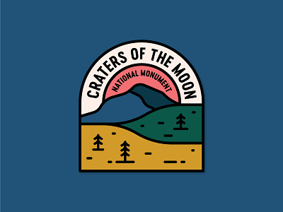 Craters of the Moon badge craters of the moon idaho landscape line minimal mountain national monument national parks nps simple