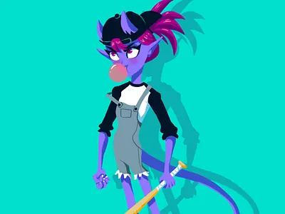 Kicking Butt and Takin' Names 2d animation character design concept demon design devil fashion flat flat design illustration kid punk