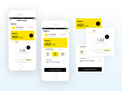 Minimal mobile top up app clean design flat illustration minimal mobile ui ux
