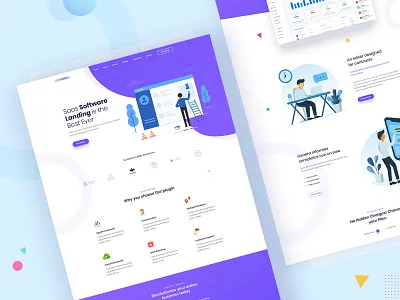 SaaS Software Landing Page Design agency animation app branding clean corporate creative creative design design illustration modern saas saas design saas landing page saas website typography vector web web design website design