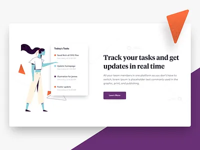 Create, Manage and Track app character clean design illustration shapes sketch typogaphy ui ux vector website