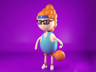 Basketball Guy 3d 3d art basket basketball character cinema4d design dribbble funny illustration modeling octane render shot