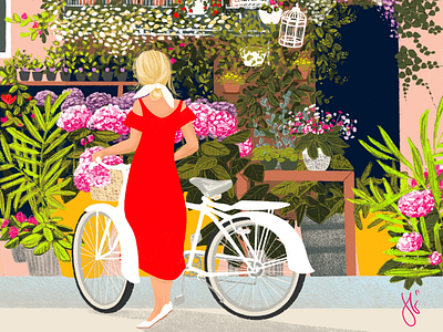 Flowershop digital digitalart editorial fashionillustration illustration
