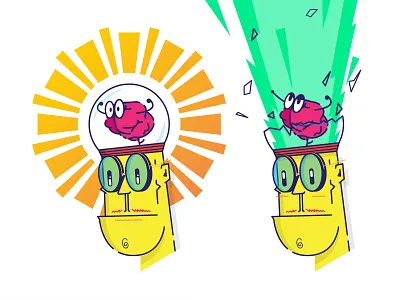 Super Saiyan brain animation art brain character color design graphic illustration vector visual