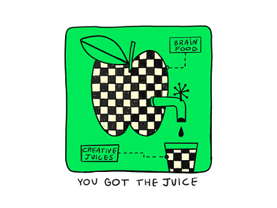 JUICE apple brain check checkered creative food fruit health healthy illustration juice mental smart