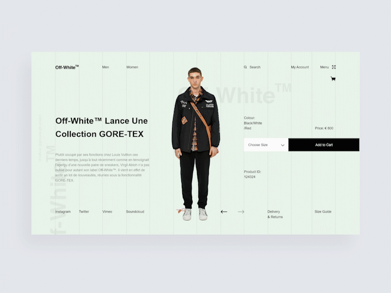 Off White - Landing Page Concept animation design flat minimal shop ui ux web website
