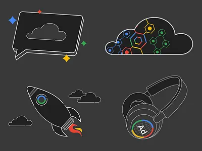Google Dark Mode Icons dark mode e learning google icons illustration line art