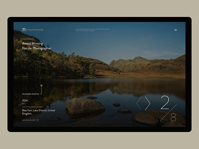 Photoscoper V3 concept photography portfolio ui web