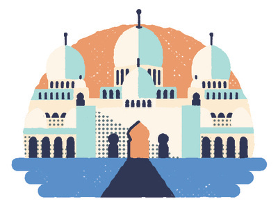 Etihad Airways spot illustration abu dhabi concept editorial illustration figure illustration magazine sheikh zayed mosque spot illustration texture travel