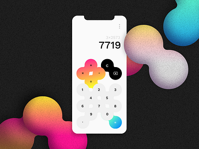 7719 addition app blobs calculator dailyui dailyui 004 division gradient interface math mobile multiplication subtraction ui