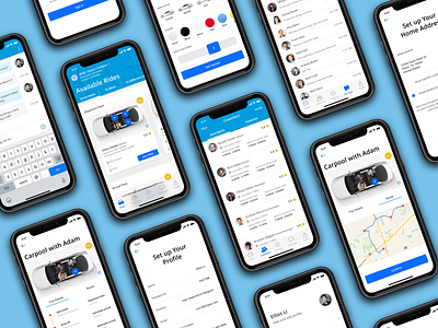 Carpool with coworkers app app design carpool carpooling coworkers internal ios app iphone x iphone xs