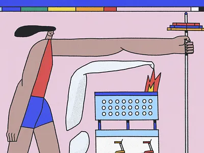 bye bye abstract cartoon collage color colorful computer cute design geometric illustration lines pattern shapes sports