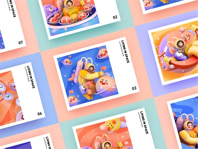 Living in Space [Collection] 3d alien astronaut boy c4d cinema 4d collection earth friend illustration kook planet space spaceman star 张小哈