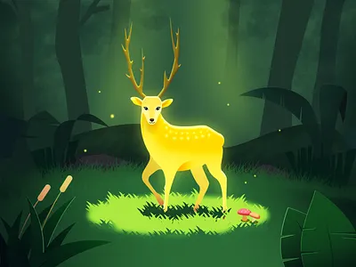 David's deer art deer illustration photoshop 插画