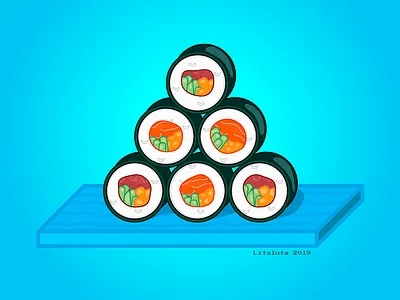 Sushi Project blue cute design food illustration japanese logo melbourne sushi vector