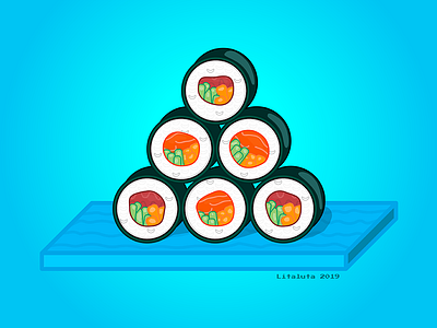 Sushi Project blue cute design food illustration japanese logo melbourne sushi vector